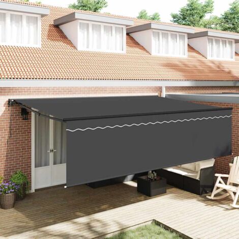 Retractable Awning Anthracite 500 x 300 cm vidaXL