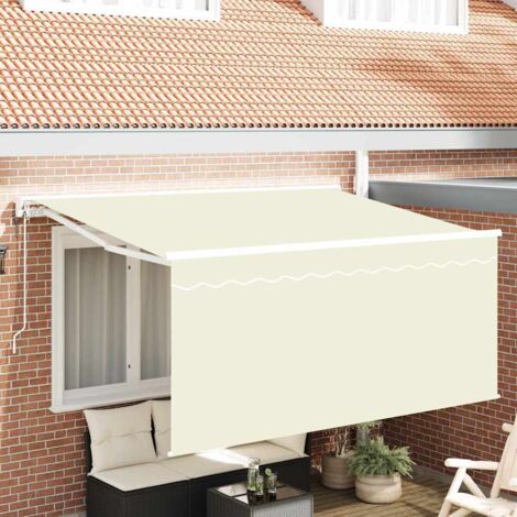 Retractable Awning Cream 300 x 200 cm Polyester and Aluminium vidaXL