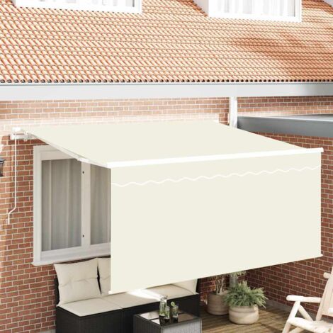 Retractable Awning Cream 300 x 200 cm Polyester and Aluminium vidaXL
