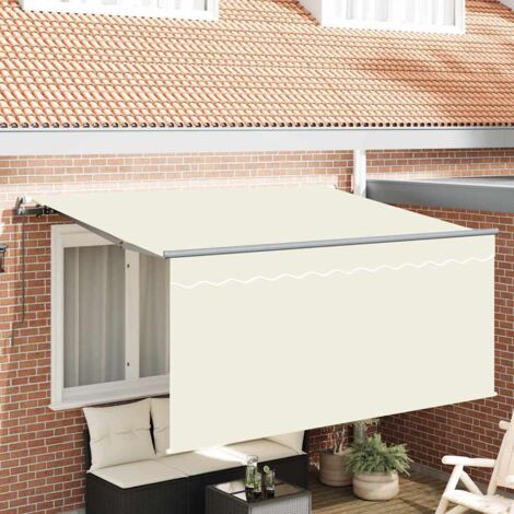 Retractable Awning Cream 300 x 200 cm Polyester and Aluminium vidaXL