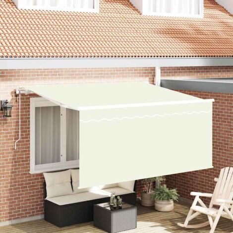 Retractable Awning Cream 300 x 200 cm Polyester and Aluminium vidaXL