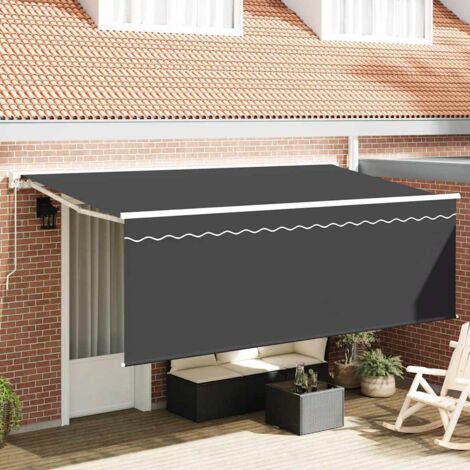 Retractable Awning Cream 350 x 200 cm Polyester and Aluminium vidaXL
