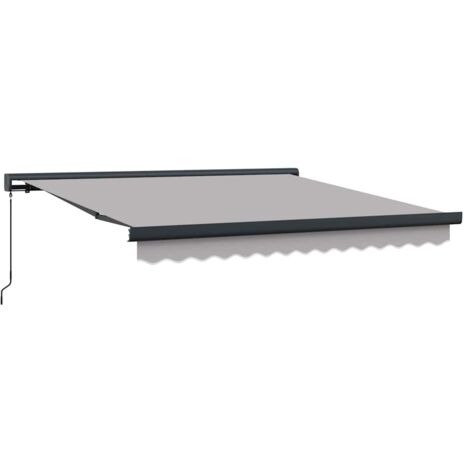 Retractable Awning Light Grey 300 x 250 cm Fabric and Metal vidaXL