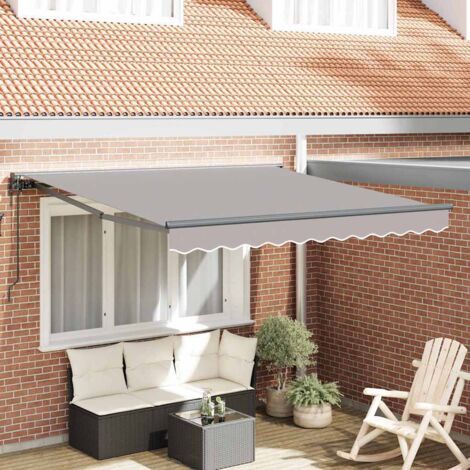 Retractable Awning Light Grey 300x250 cm Fabric vidaXL