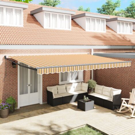 Retractable Awning Manual Multicolour 500x300 cm Fabric vidaXL