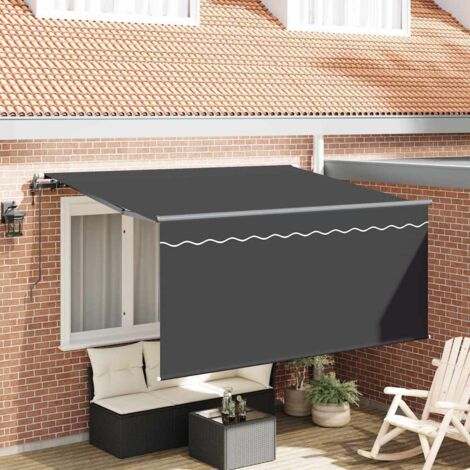 Retractable Awning Retractable Anthracite 300 x 200 cm Fabric vidaXL