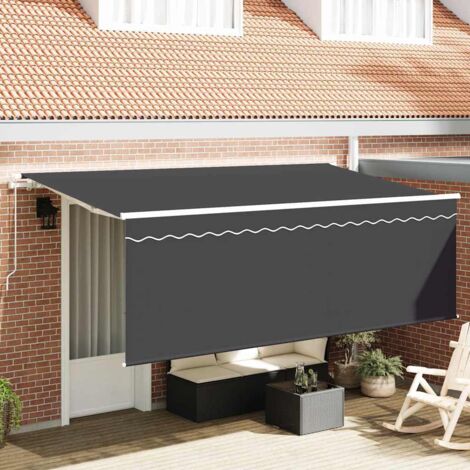 Retractable Awning Retractable Manual Anthracite 350 x 200 cm vidaXL