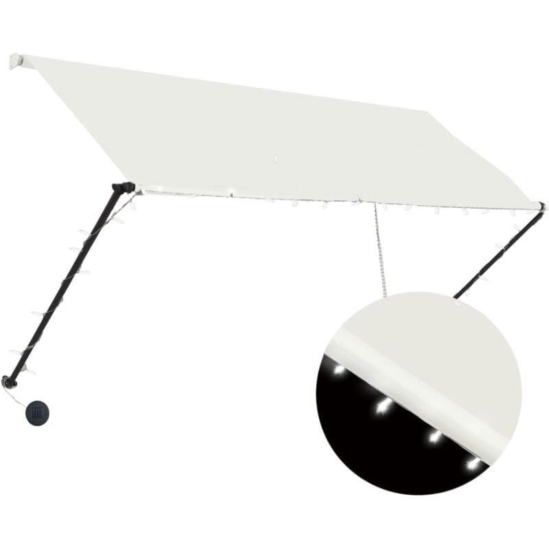 Vidaxl - Retractable Awning with led 250x150 cm Cream