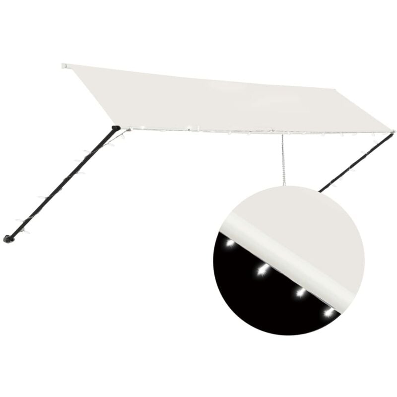 Vidaxl - Retractable Awning with led 400x150 cm Cream