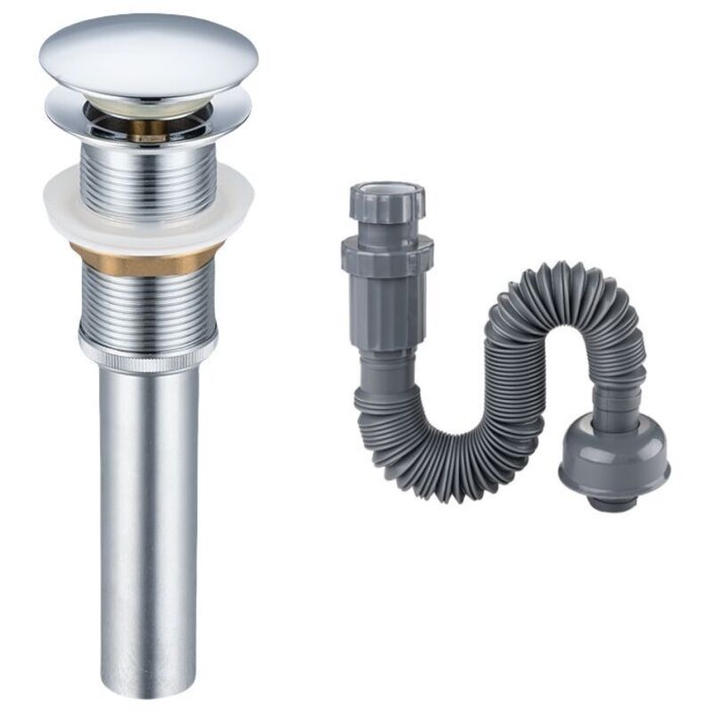 Image of Retractable basin plug without overflow, brass&hellip;
