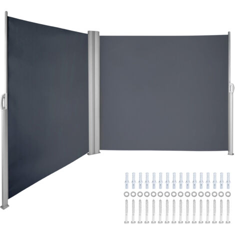 Retractable Patio Screen, Retractable Side Awning, 63x236inch, Privacy Screen
