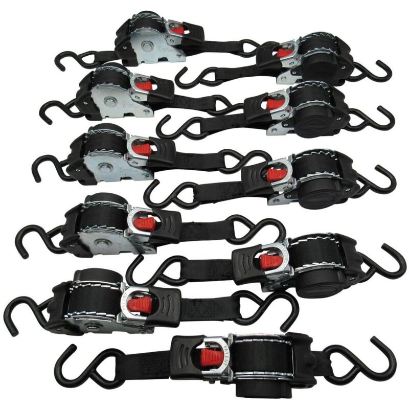Retractable Ratchet Straps 3M 25MM X10 (Lashing Tie Down Auto Trailer S Hook Cargo 0.3-0.75 Ton)