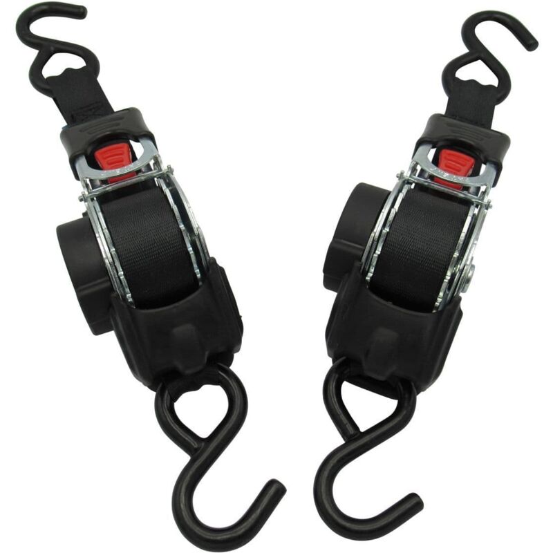Retractable Ratchet Straps 3M 25MM X2 (Lashing Tie Down Auto Trailer S Hook Cargo 0.3-0.75 Ton)
