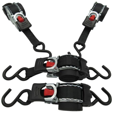 Retractable Ratchet Straps 3M 25MM X4 (Lashing Tie Down Auto Trailer S Hook Cargo 0.3-0.75 Ton)
