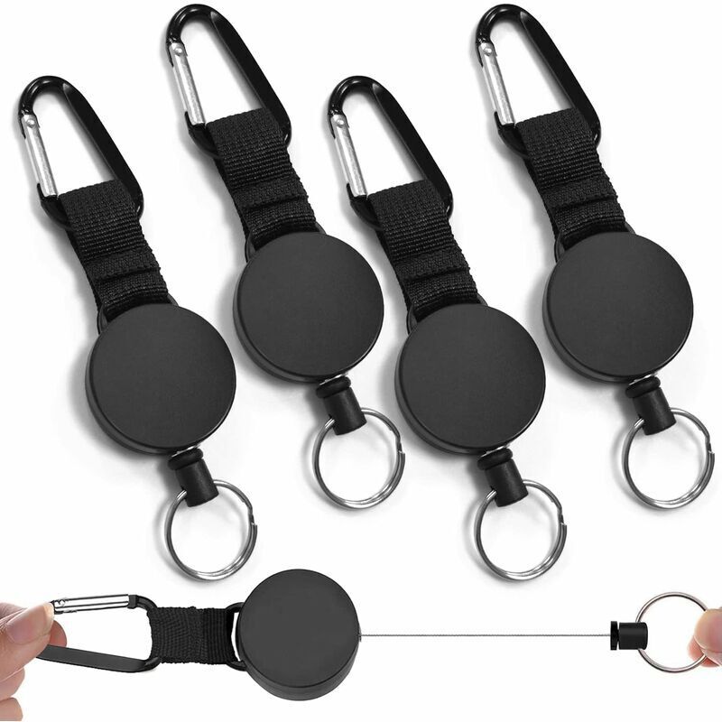 Readcly - Retractable retractable key ring for business card, student card, bus card be-hold Brand Protection of Your Badges (4 pieces)
