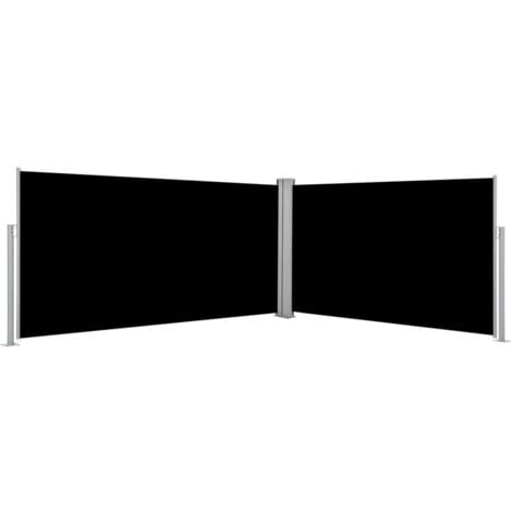 Retractable Side Awning Black 160x600 cm vidaXL