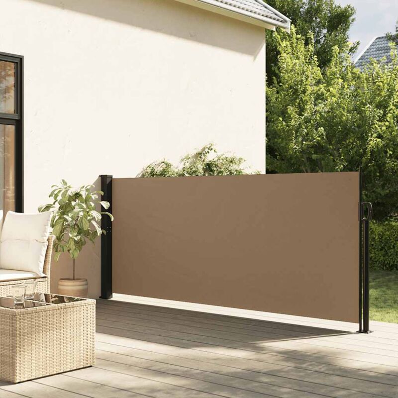 Retractable Side Awning Taupe 120x600 Cm Vidaxl
