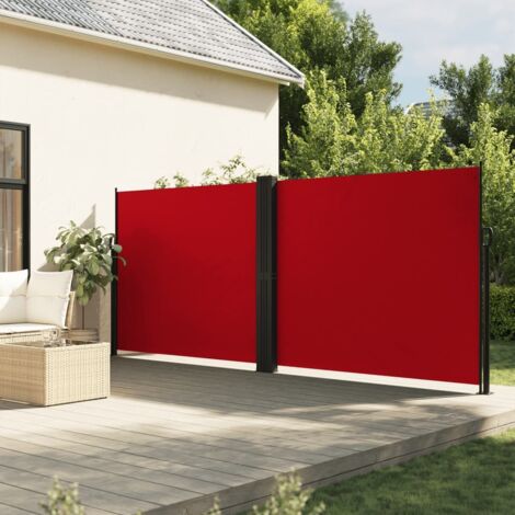 Retractable Side Awning Red 160x1200 cm vidaXL