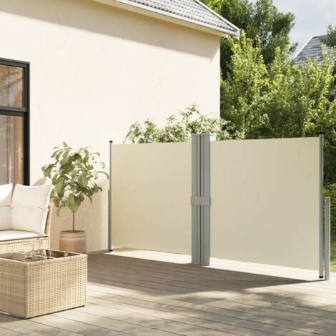 Retractable Side Awning，Side Shade Awning Cream 140x1200 cm VSVS928554