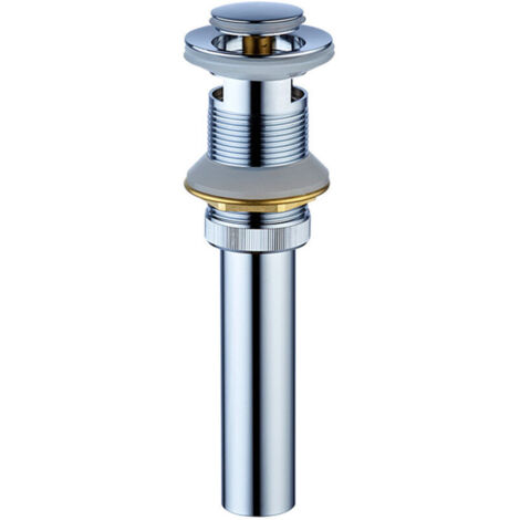 Retractable Sink Drain Plug, All Copper, with Overflow Hole