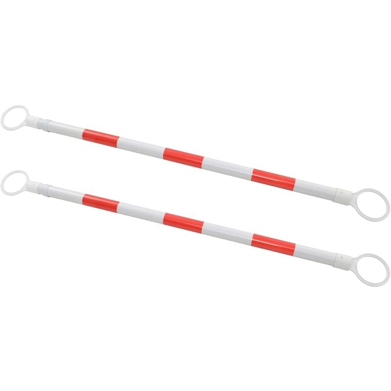 vidaXL Retractable Traffic Cone Bars 2 pcs Plastic 130-215 cm
