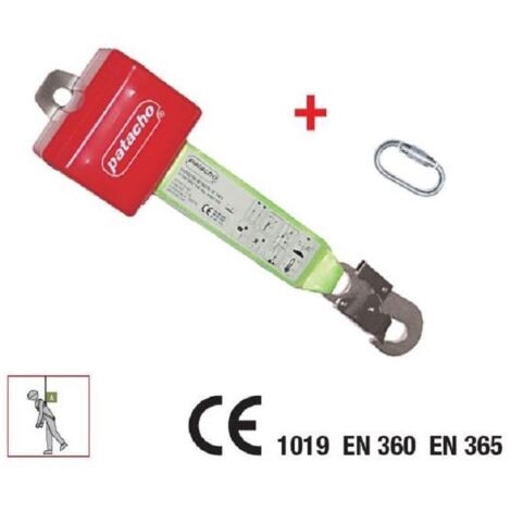 RETRACTIL AUTOMATICO SEGURIDAD 2,5m CON MOSQUETON Y ABSORSEBEDOR