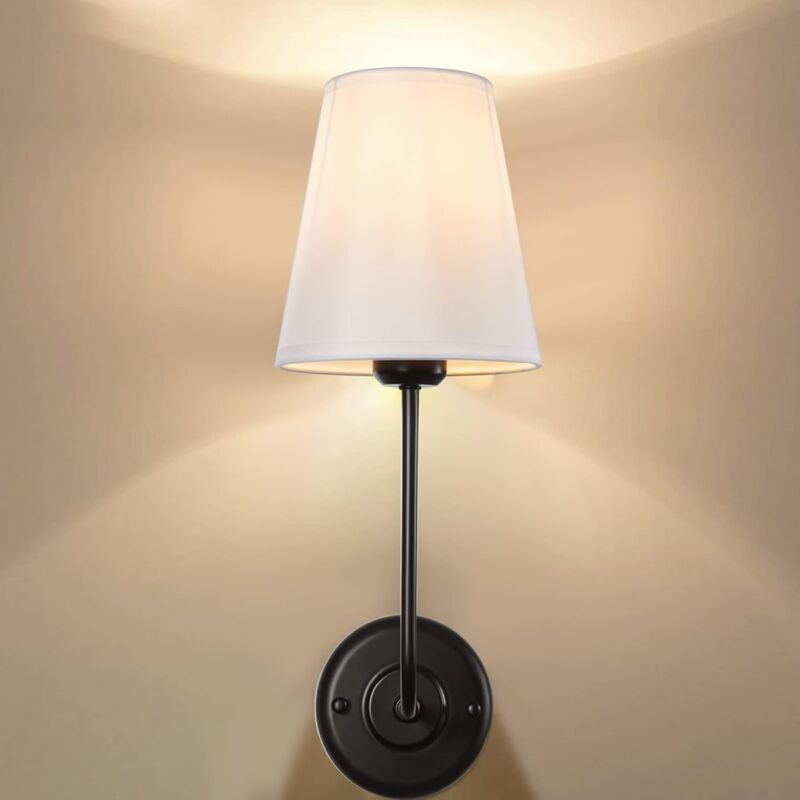 Rétro allée de vent salle de bains miroir lampe frontale lampe de chevet 110V applique murale en tissu, tête unique