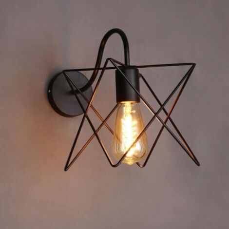 Rétro Applique Murale Industrielle Luminaire en Cage Cube Eclairage Suspension