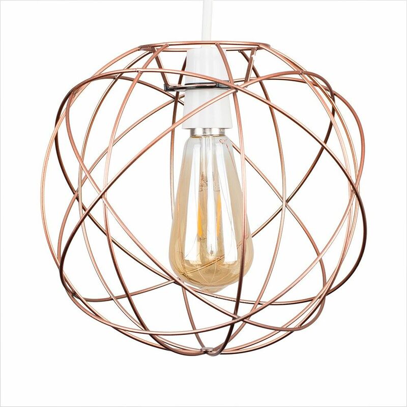 Atom Metal Basket Cage Ceiling Pendant Light Shade - Copper - No Bulb