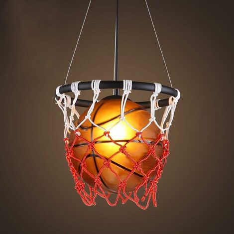SWEEVT Retro Basketball Chandelier LED Creative Personality Restaurant Bar Table Gym Sports Theme Art Light Entertainment Bar Decoration Chandelier