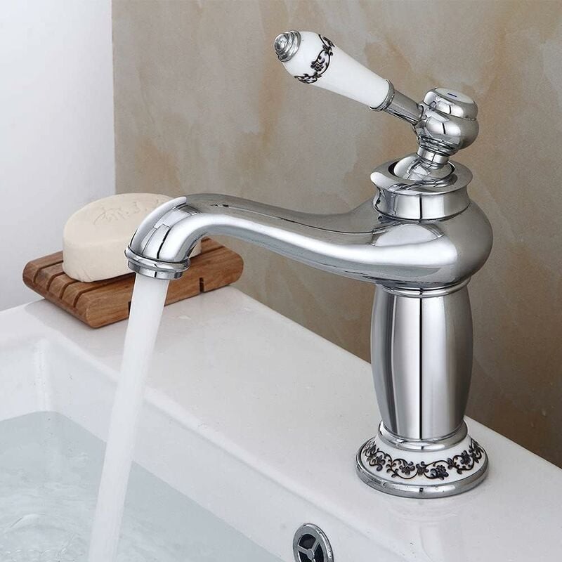 Gojoy - Rétro Bassin Robinet Salle De Bains Robinet, Mitigeur Mitigeur Avec 2 tuyaux de raccordement, pour salle de bains Cuisine Maison Décoration,