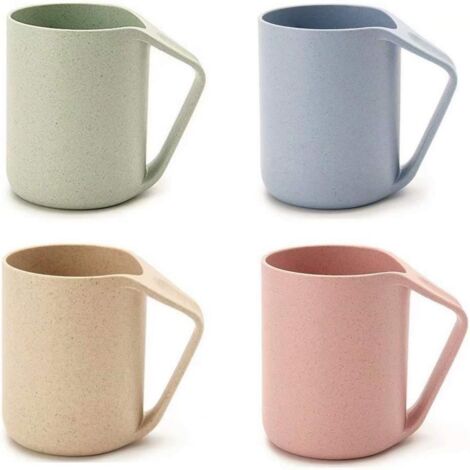 Retro-Becher aus umweltfreundlichem Weizenstroh, leicht und biologisch abbaubar, ideal für Wasser, Kaffee, Milch und Tee.