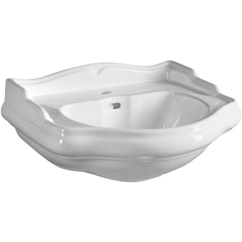 RETRO Ceramic Washbasin 56x46,5cm, blanc