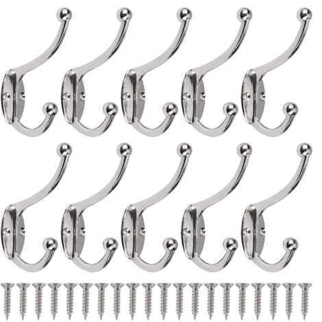 MISSDONG 10 Pcs Patère Porte Manteau Murale Vintage Crochet Uniques Métal De Porte Chapeau Crochet Rétro Inox avec Vis pour la maison pour Porte-Manteau Salle de Bain Cuisine (Copper)