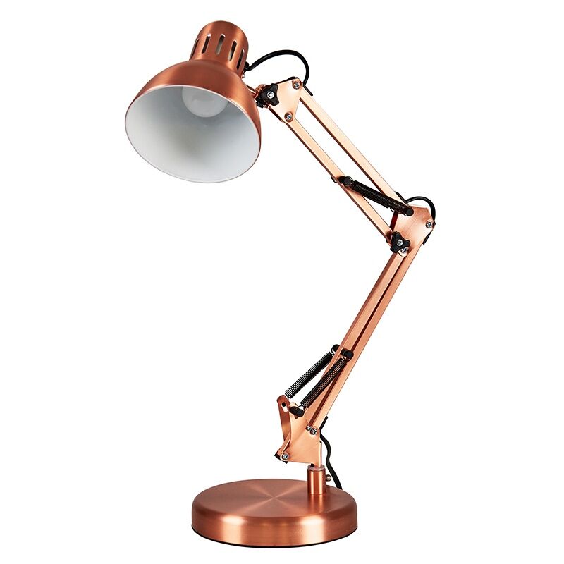 Adjustable Office Desk Reading Lamp With 4W Golfball LED Bulb - Copper