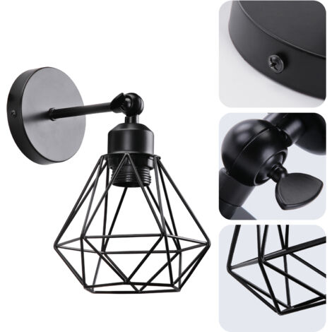 Retro E27 Wandleuchte 180 ° Drehbare Retro Industrie Innenbeleuchtung Wandlampe Schlafzimmer Wohnzimmer 1Pcs