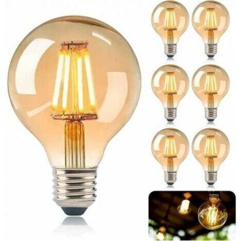 Retro-Edison-Glühbirne E27, E27 G80 4W LED-Edison-Glühbirne, Vintage-Edison-Glühbirne mit Glühfaden, dekoratives warmweißes Retro-Licht, ideal für Restaurants, Cafés, Schaufenster und Ausstellungsräum