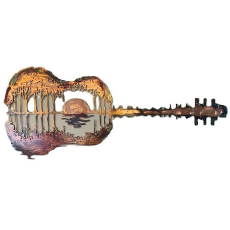 Retro-Gitarren-Wanddeko aus Metall – Hängendes Ornament für drinnen und draußen, Büro, Zuhause und Musikstudio