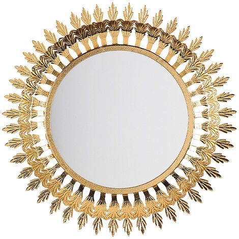 main image of "Retro Glam Wall Mirror Round Ornate Living Room Hallway Decor Gold Vorey"