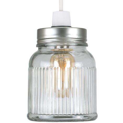 Retro Style Duck Egg Pale Blue And Clear Glass Ribbed Pattern Design Jar Ceiling Pendant Light Shade Retro Style Duck Egg Pale Blue And Clear Glass Ribbed Pattern Design Jar Ceiling Pendant Light Shade