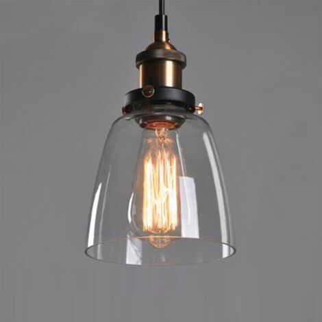 Retro-Glasschirm Hängelampe Loft Deckenlampe Vintage Hängelampe