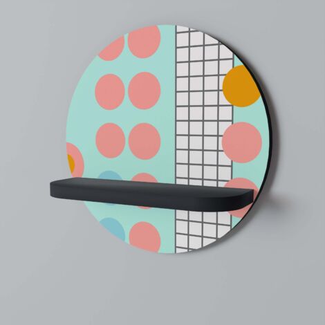 RETRO GRID Rundes Regal Schwarz