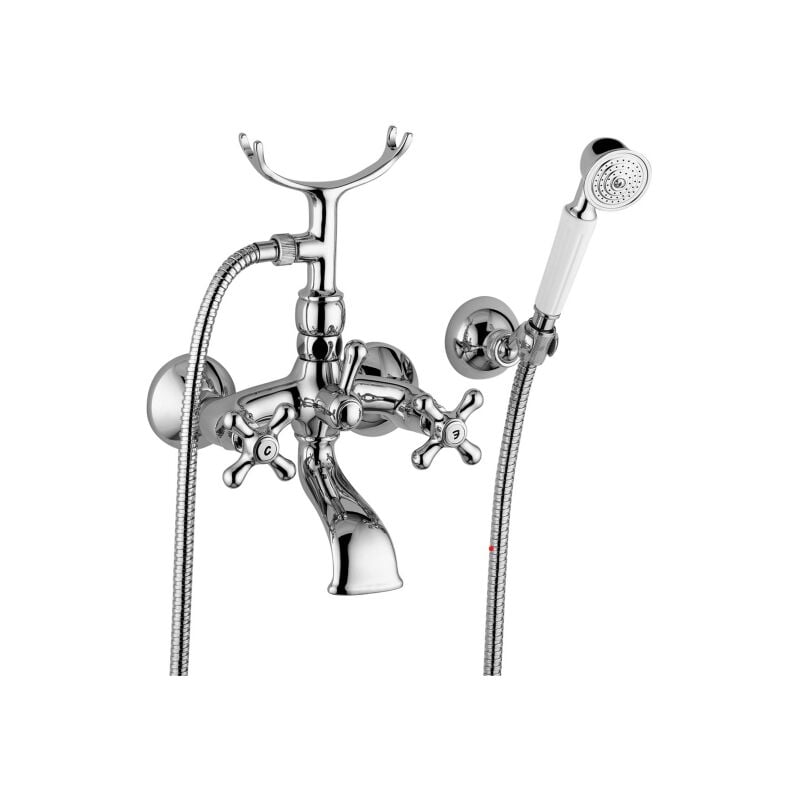 Retrò groupe bain extérieur avec inverseur Paffoni série Iris IRV027CR Chromé - Laiton