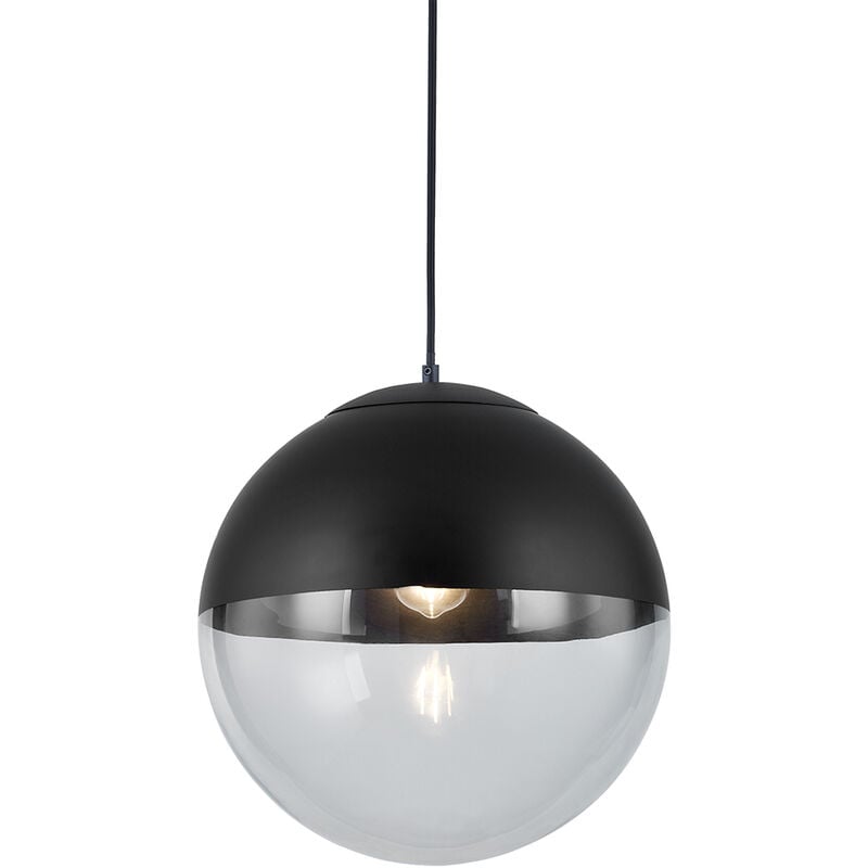 Retro Pendant Light Black with Clear Glass 35 cm - Eclipse