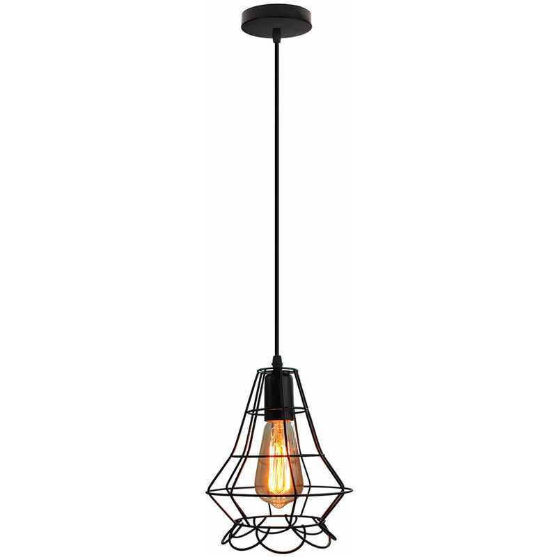 Retro Hanging Light Creative Pendant Lamp Industrial Vintage Pendant Light for Loft Cafe Dining Indoor Decoration Black E27