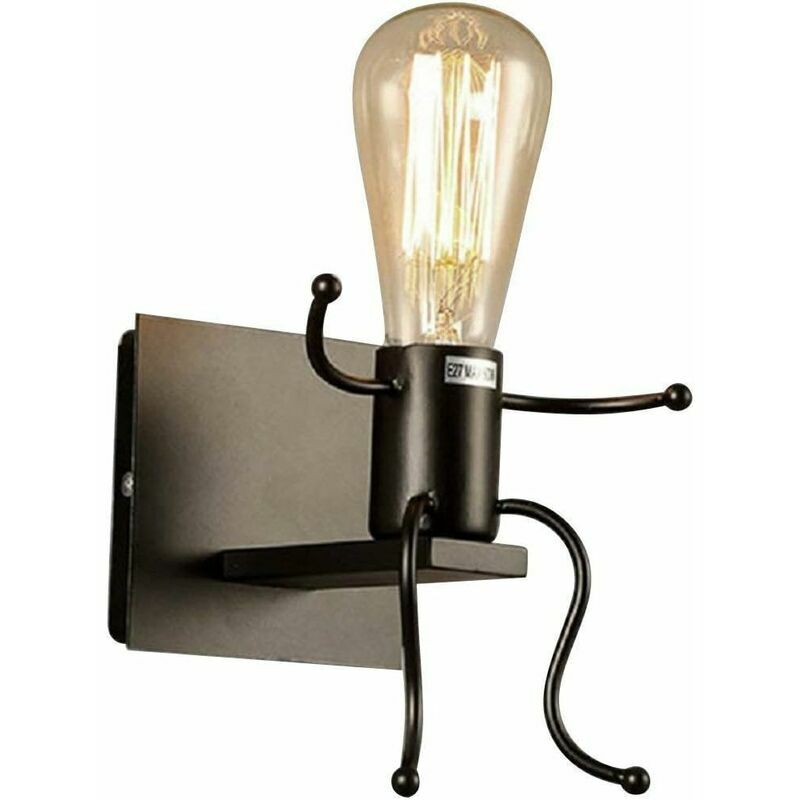Retro Indoor Wall Lamp Vintage Robot Design Wall Lamp Industrial Style Wall Lamp E27 for Bar Bedroom Kitchen Restaurant Cafe Hallway