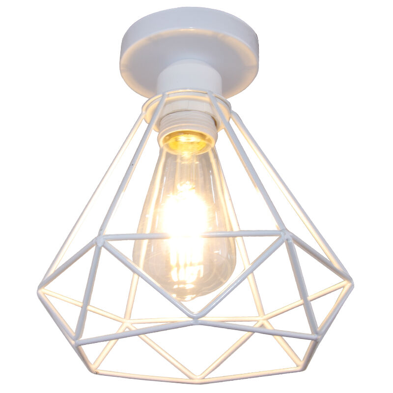 Retro Industrial Ceiling Light,Vintage Modern Ceiling Lamp Metal Cage Ceiling Light For Hallway Stairway Bedroom Kitchen 20X20cm(Bulb No Included)