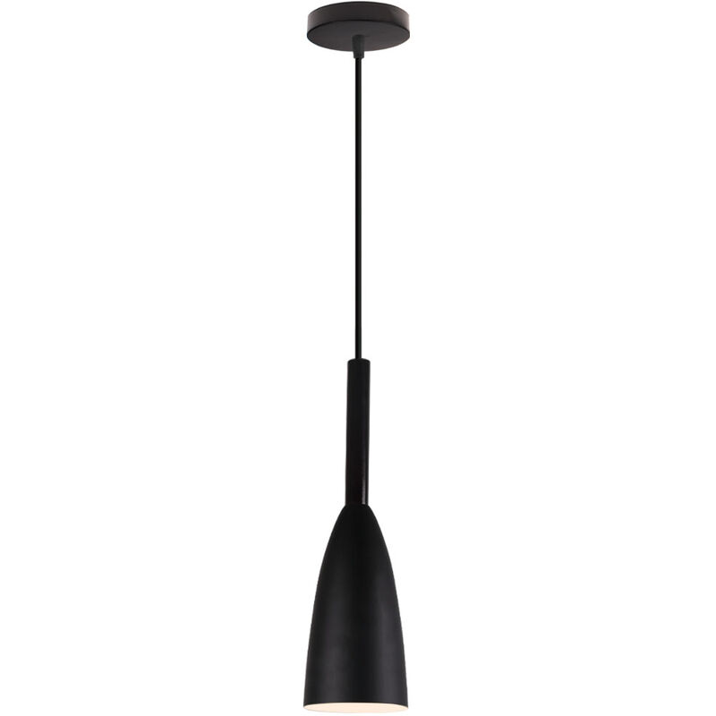 Wottes - Retro Industrial Chandelier Pendant Light Fixture Lighting Wrought Iron E27 Living Room Kitchen Dining Room - Nero
