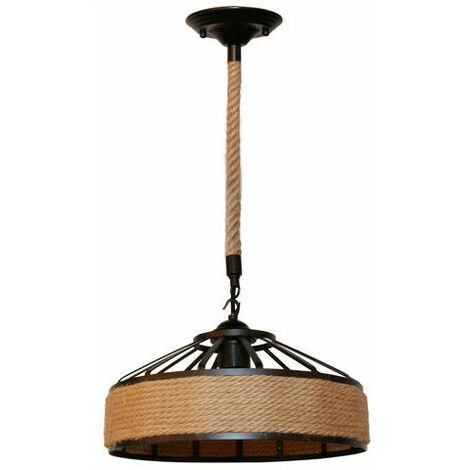 Retro Industrial Pendant Adjustable Creative Yurt Lamp Lighting Living Room Bedroom Ø30cm - Brown