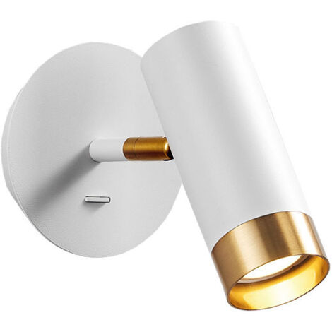 Retro industrial style wall light/reading lamp, adjustable E27 5W LED wall light with switch, indoor wall spotlight (white).